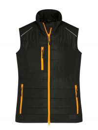 Steppwesten für Damen Schwarz / Orange